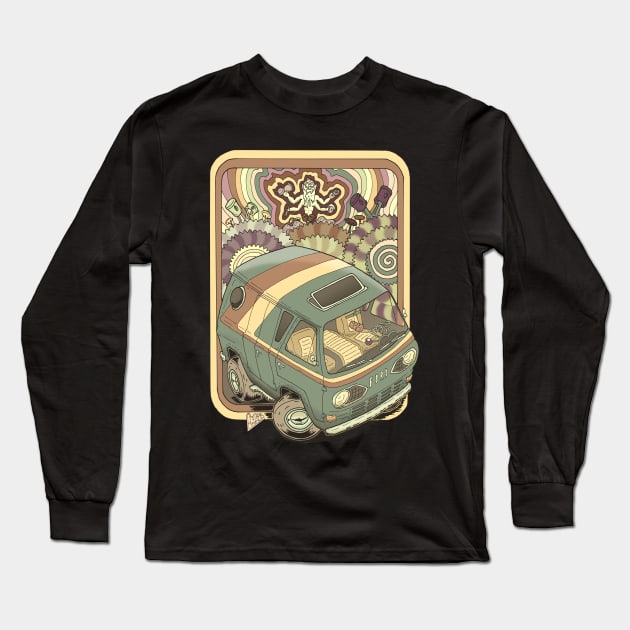 Vintage Customized Van Sepia Long Sleeve T-Shirt by Andres7B9